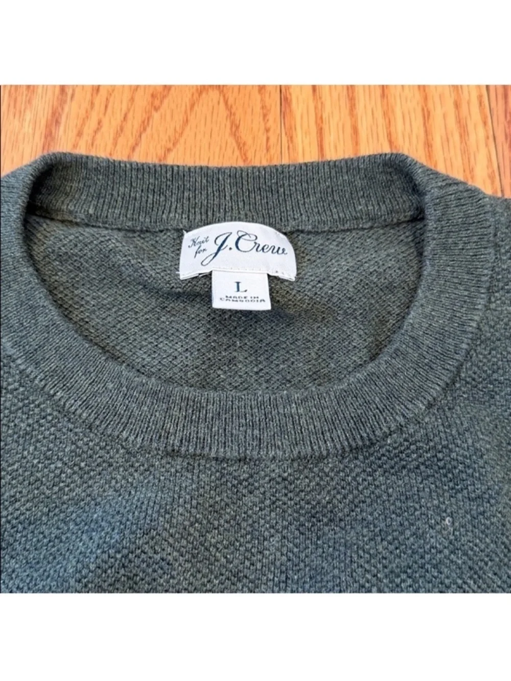 Like New J. Crew Men's Crewneck Sweater- Green, Size Large